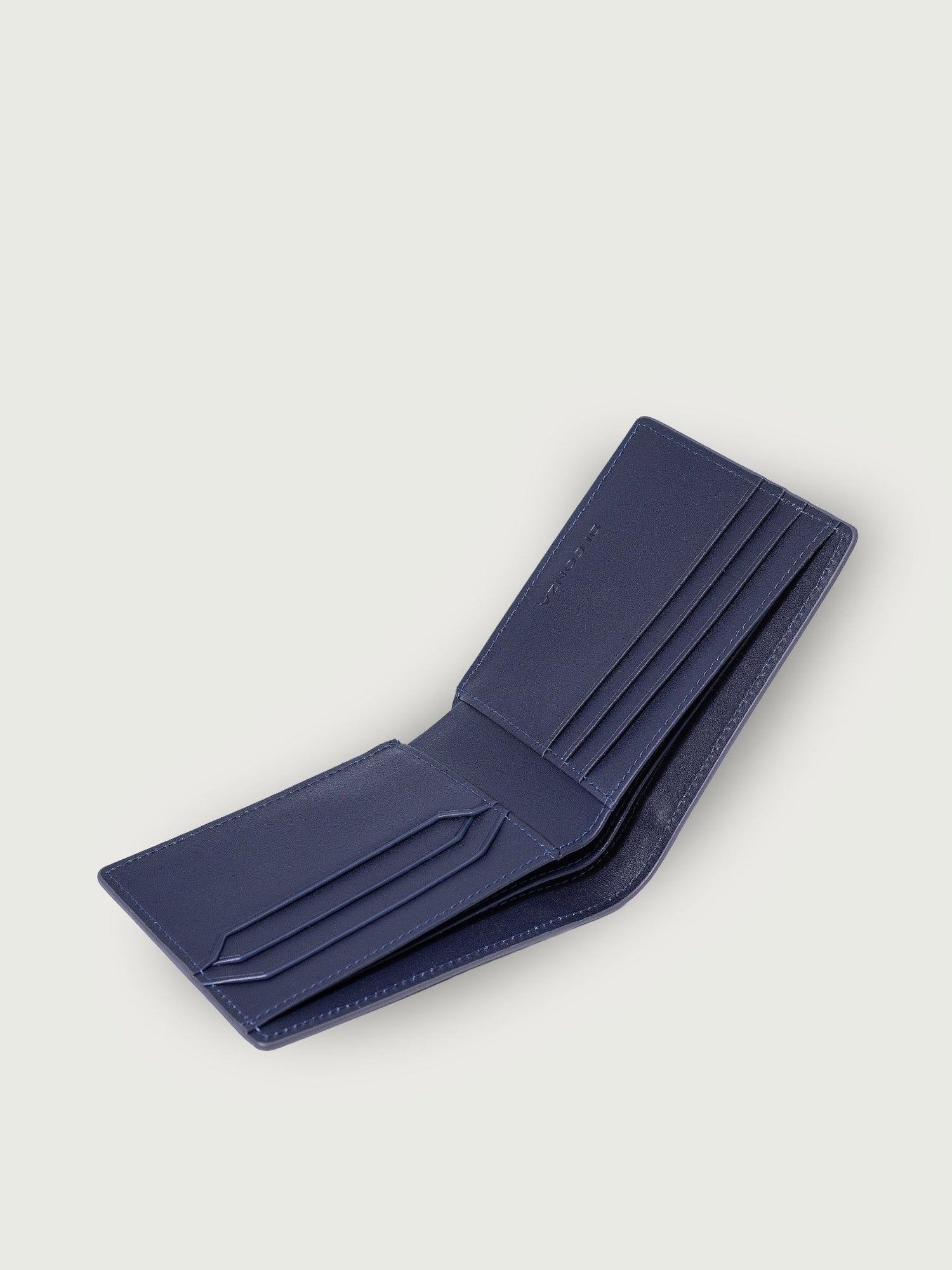 BILLETERA DE CUERO ICON GRIS PARA 8 TARJETAS - Di Conza