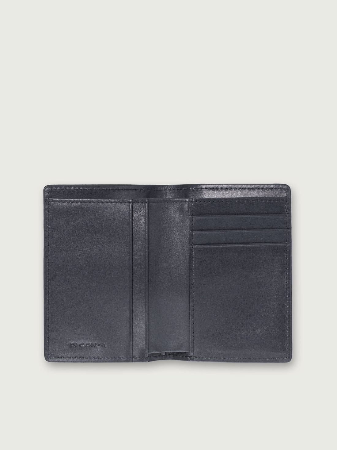 BILLETERA VERTICAL DE CUERO NEGRO UNISEX - Di Conza