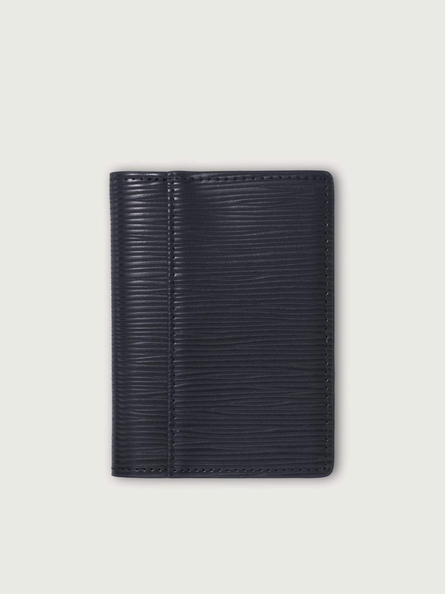 BILLETERA VERTICAL DE CUERO NEGRO UNISEX - Di Conza