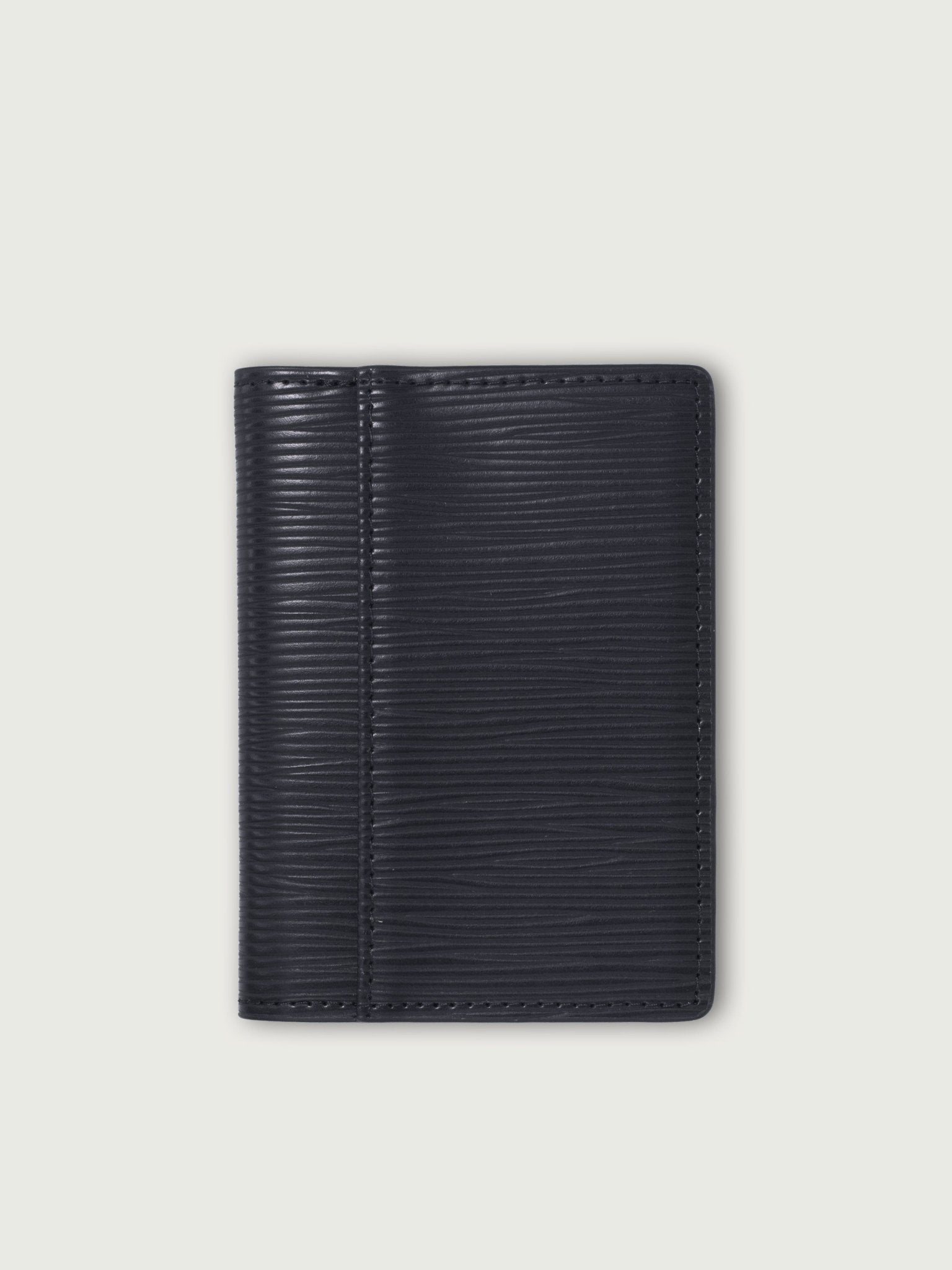 BILLETERA VERTICAL DE CUERO NEGRO UNISEX - Di Conza