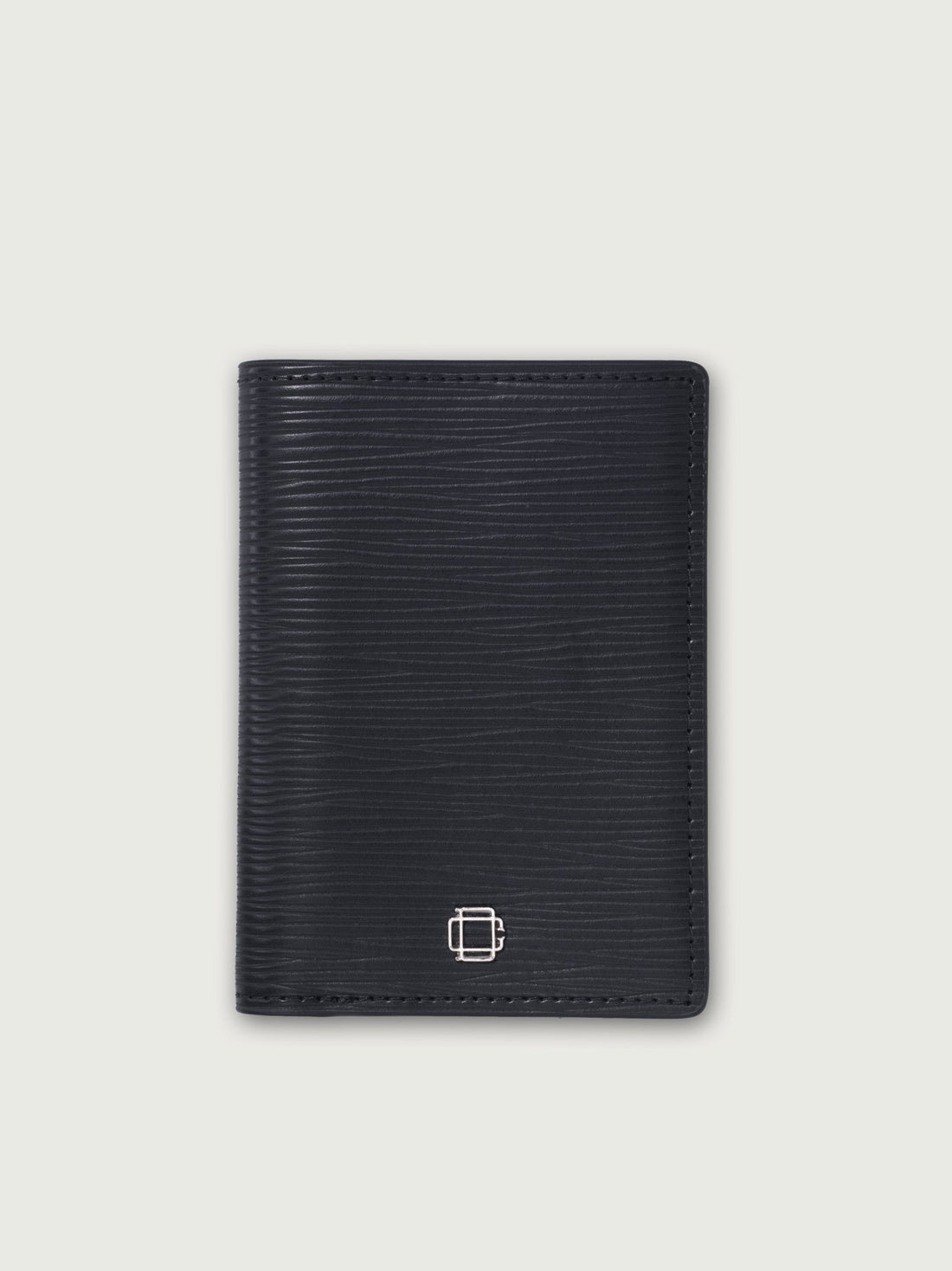 BILLETERA VERTICAL DE CUERO NEGRO UNISEX - Di Conza