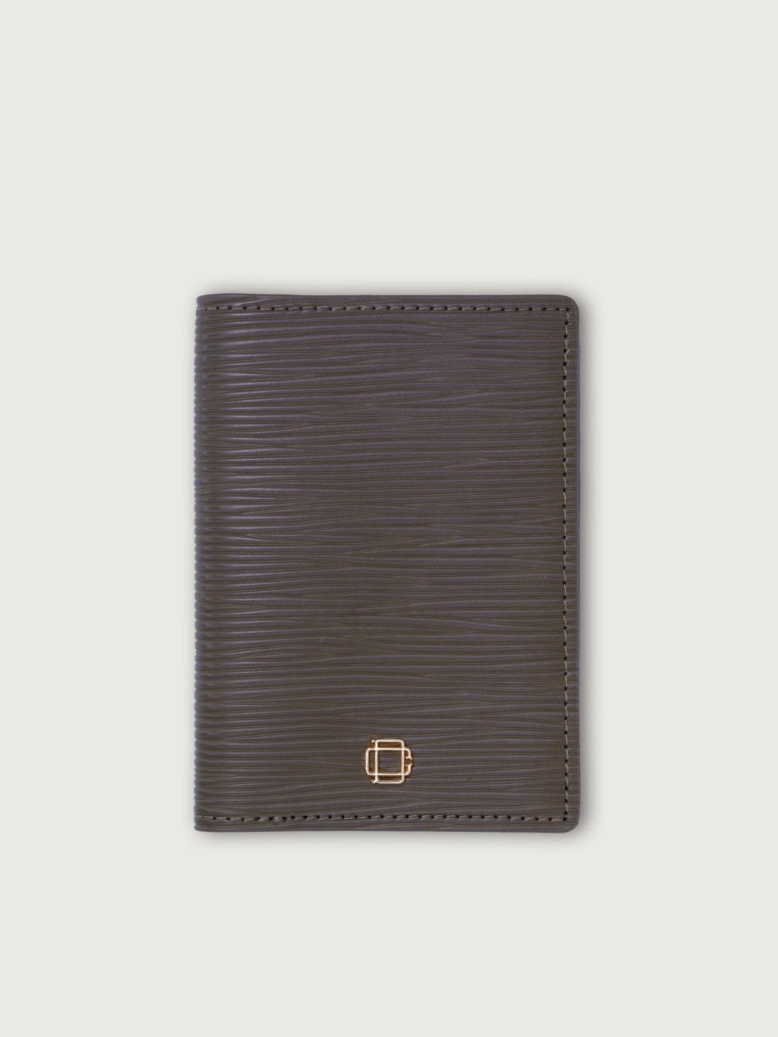 BILLETERA VERTICAL DE CUERO OLIVO UNISEX - Di Conza