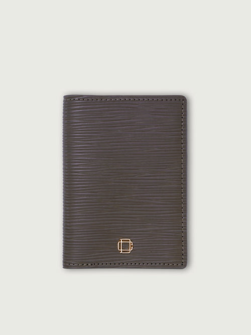 BILLETERA VERTICAL DE CUERO OLIVO UNISEX - Di Conza