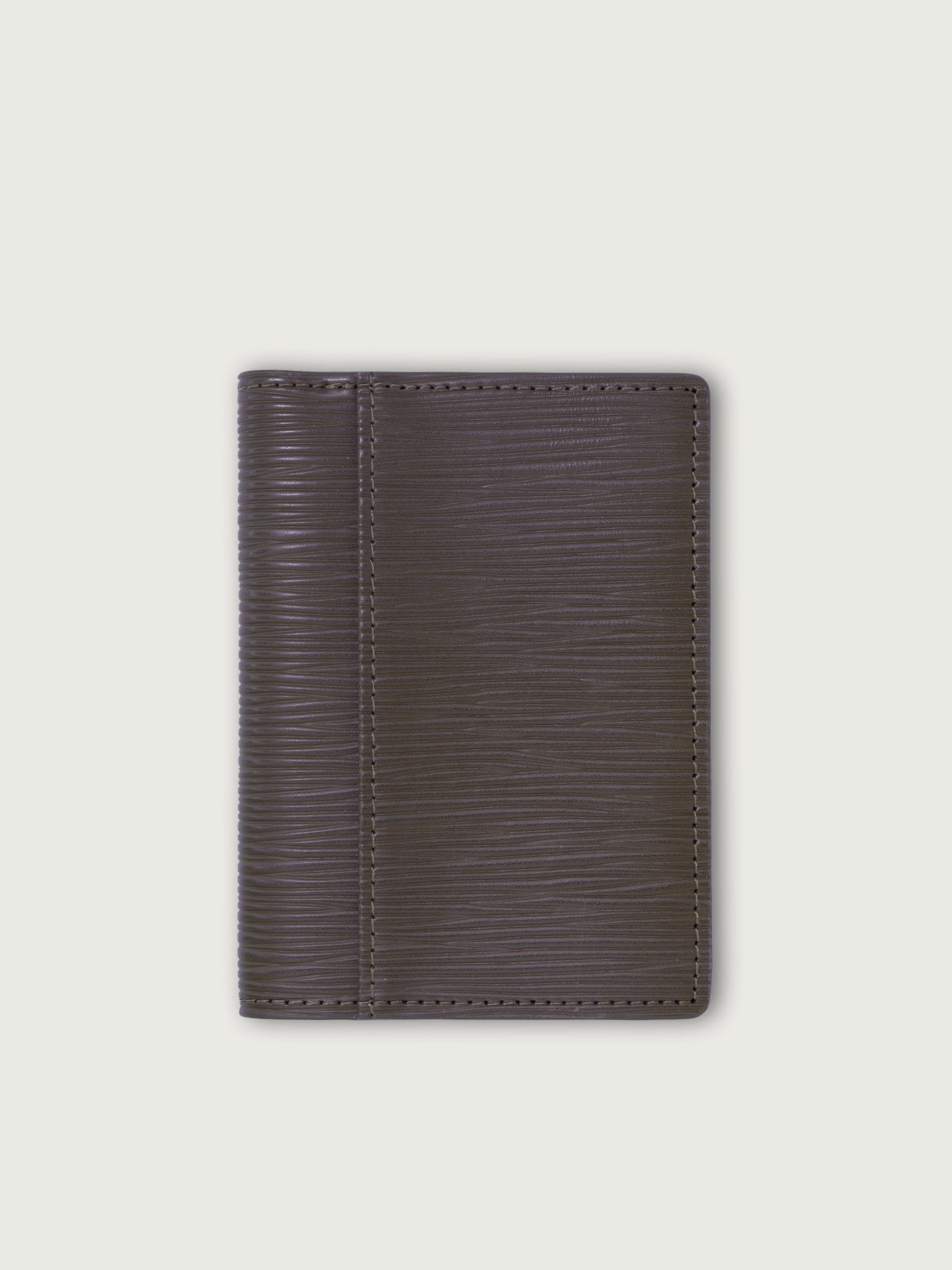 BILLETERA VERTICAL DE CUERO OLIVO UNISEX - Di Conza