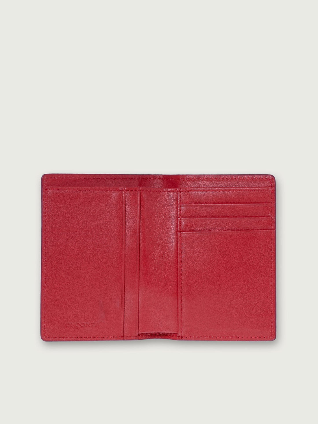 BILLETERA VERTICAL DE CUERO ROJO UNISEX - Di Conza