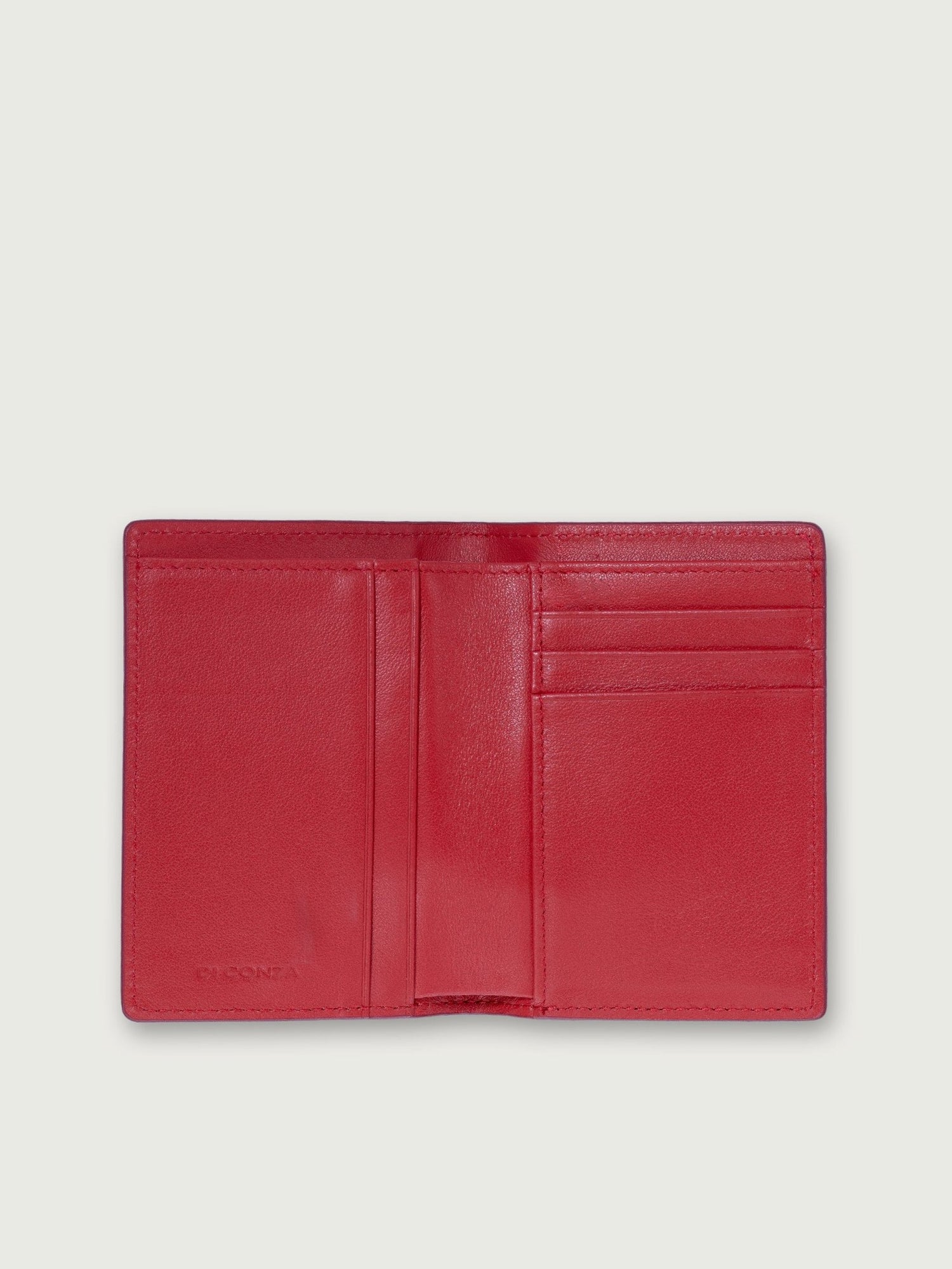 BILLETERA VERTICAL DE CUERO ROJO UNISEX - Di Conza