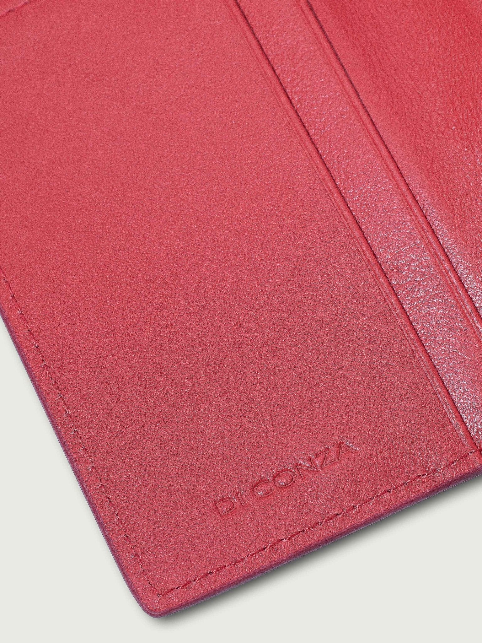 BILLETERA VERTICAL DE CUERO ROJO UNISEX - Di Conza