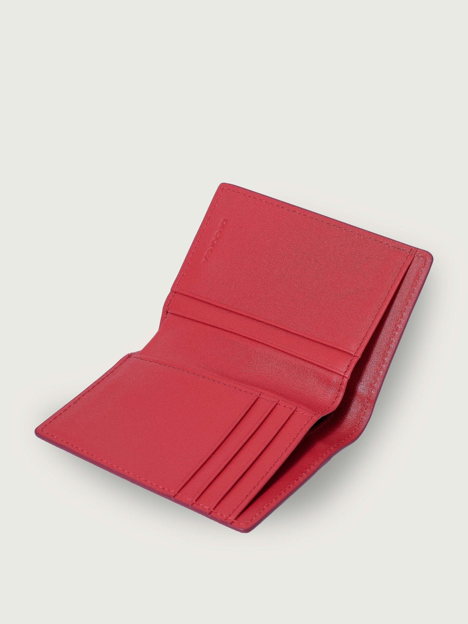 BILLETERA VERTICAL DE CUERO ROJO UNISEX - Di Conza