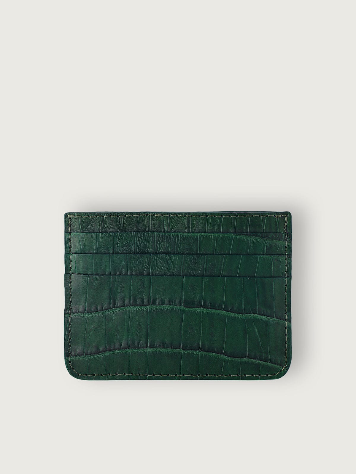 TARJETERO SLIM COCODRILO GENUINO - VERDE OSCURO - Di Conza