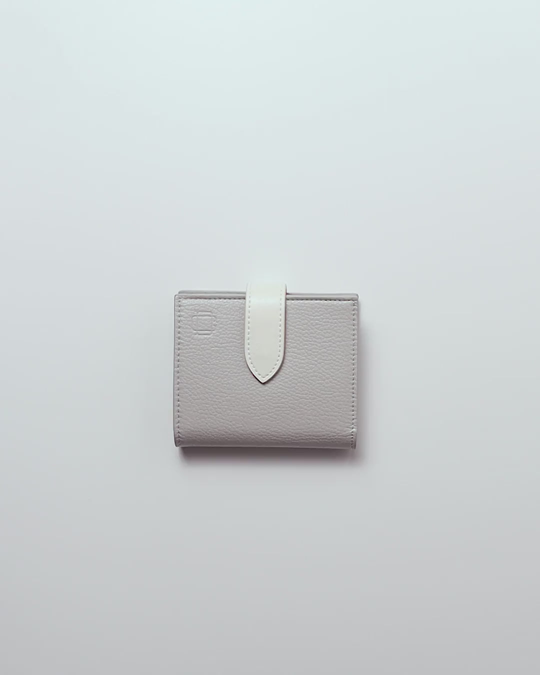 CARTERA CON MONEDERO BICOLOR GRIS CLARO