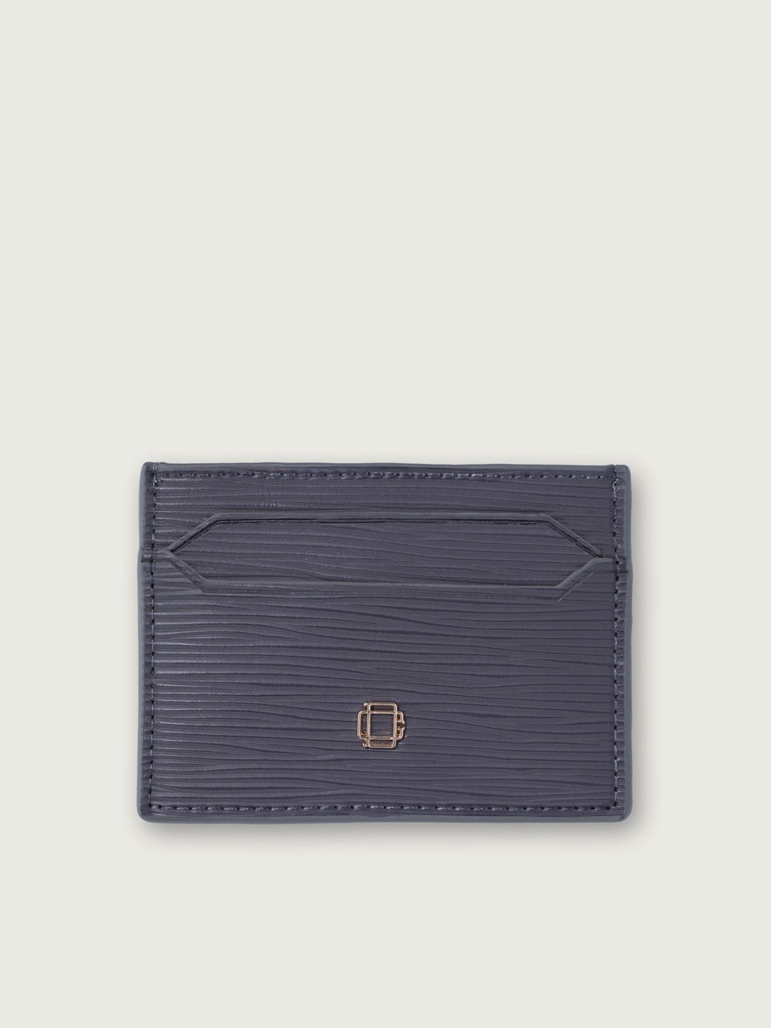 TARJETERO COMPACTO DE CUERO GRIS - Di Conza