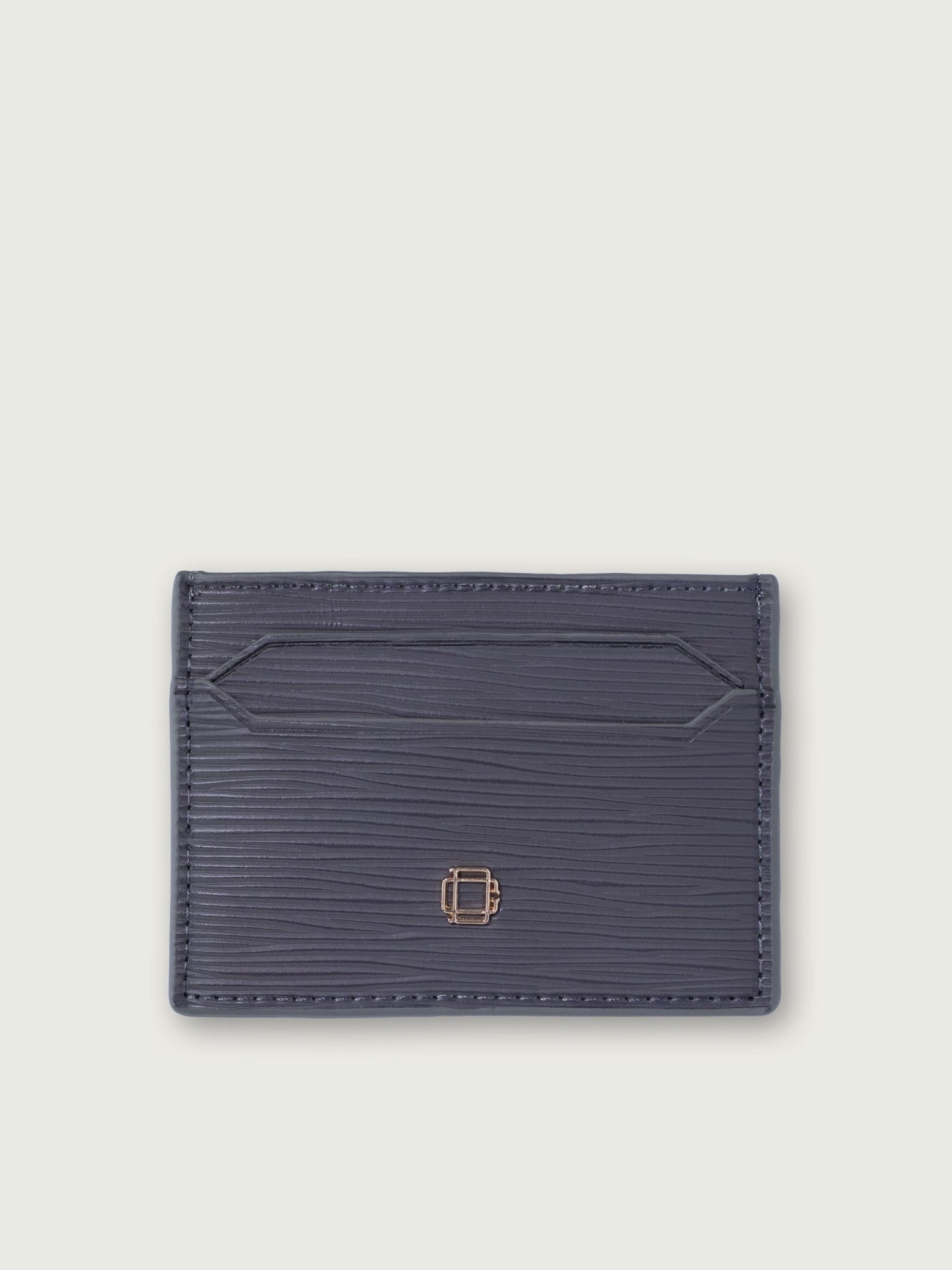 TARJETERO COMPACTO DE CUERO GRIS - Di Conza