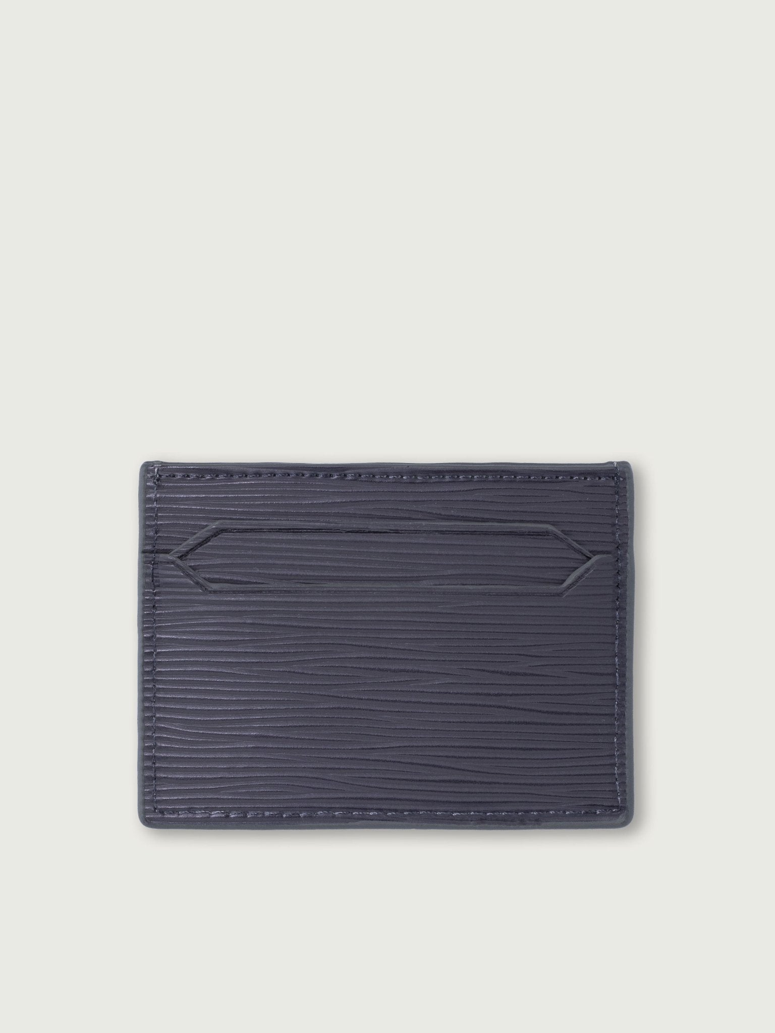 TARJETERO COMPACTO DE CUERO GRIS - Di Conza