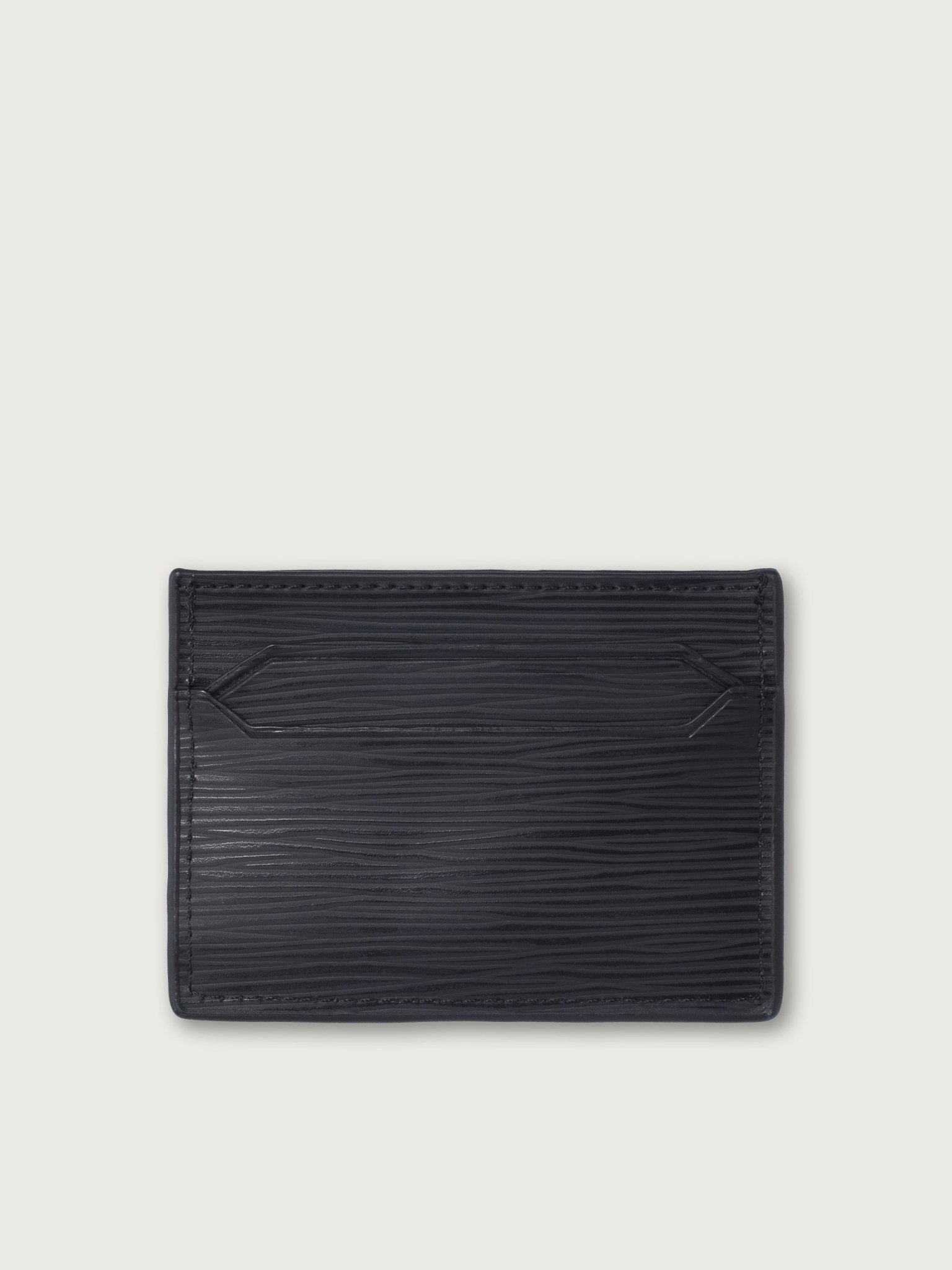 TARJETERO COMPACTO DE CUERO NEGRO - Di Conza