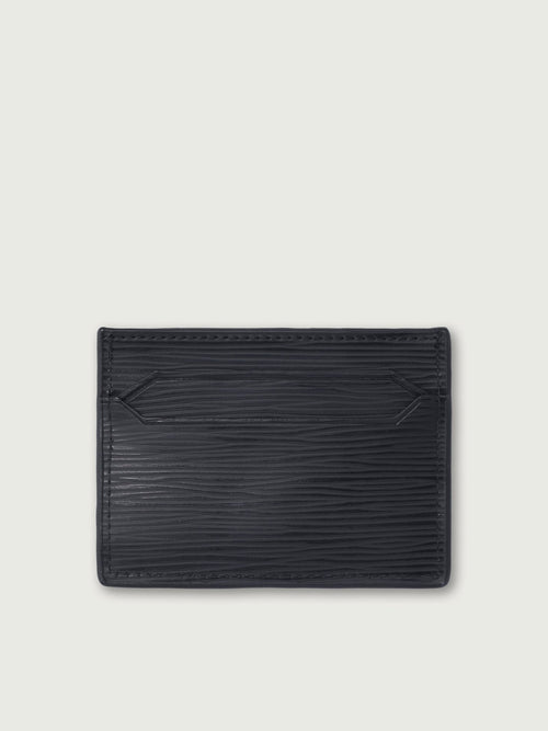 TARJETERO COMPACTO DE CUERO NEGRO - Di Conza
