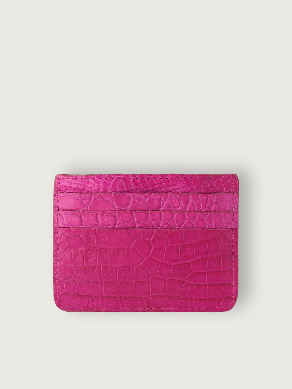 TARJETERO SLIM COCODRILO GENUINO - FUCSIA - Di Conza