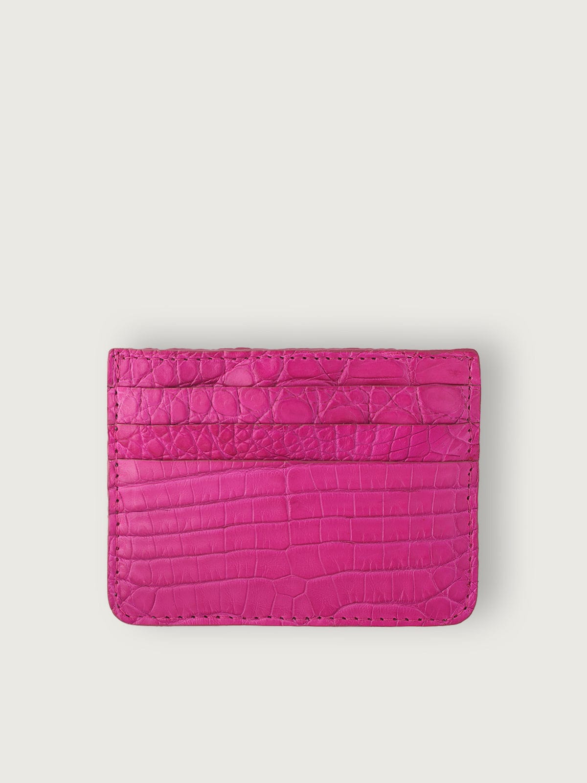 TARJETERO SLIM COCODRILO GENUINO - FUCSIA - Di Conza