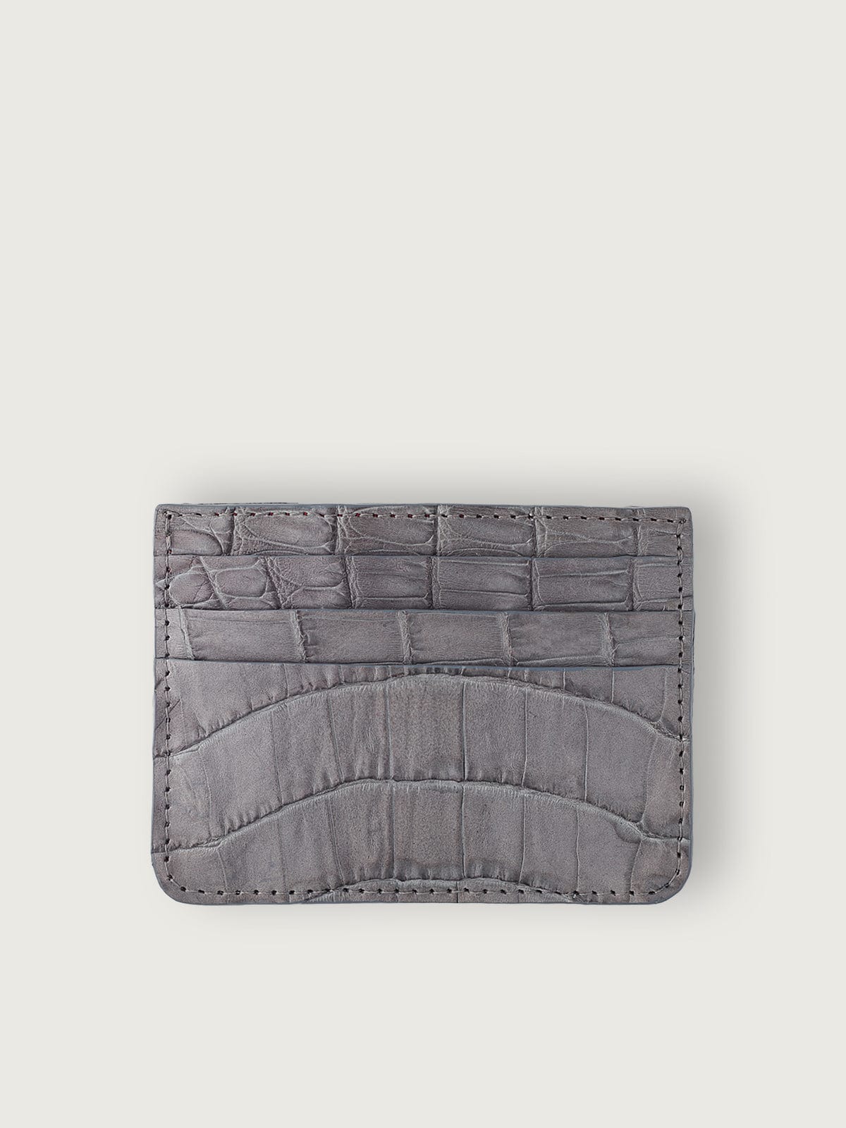 TARJETERO SLIM COCODRILO GENUINO - GRIS - Di Conza