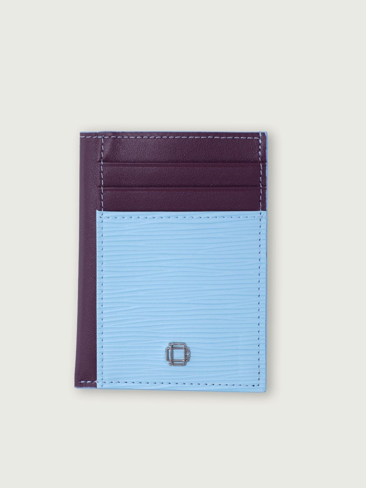 TARJETERO VERTICICAL DE CUERO BORGOÑA PARA 8 TARJETAS - Di Conza