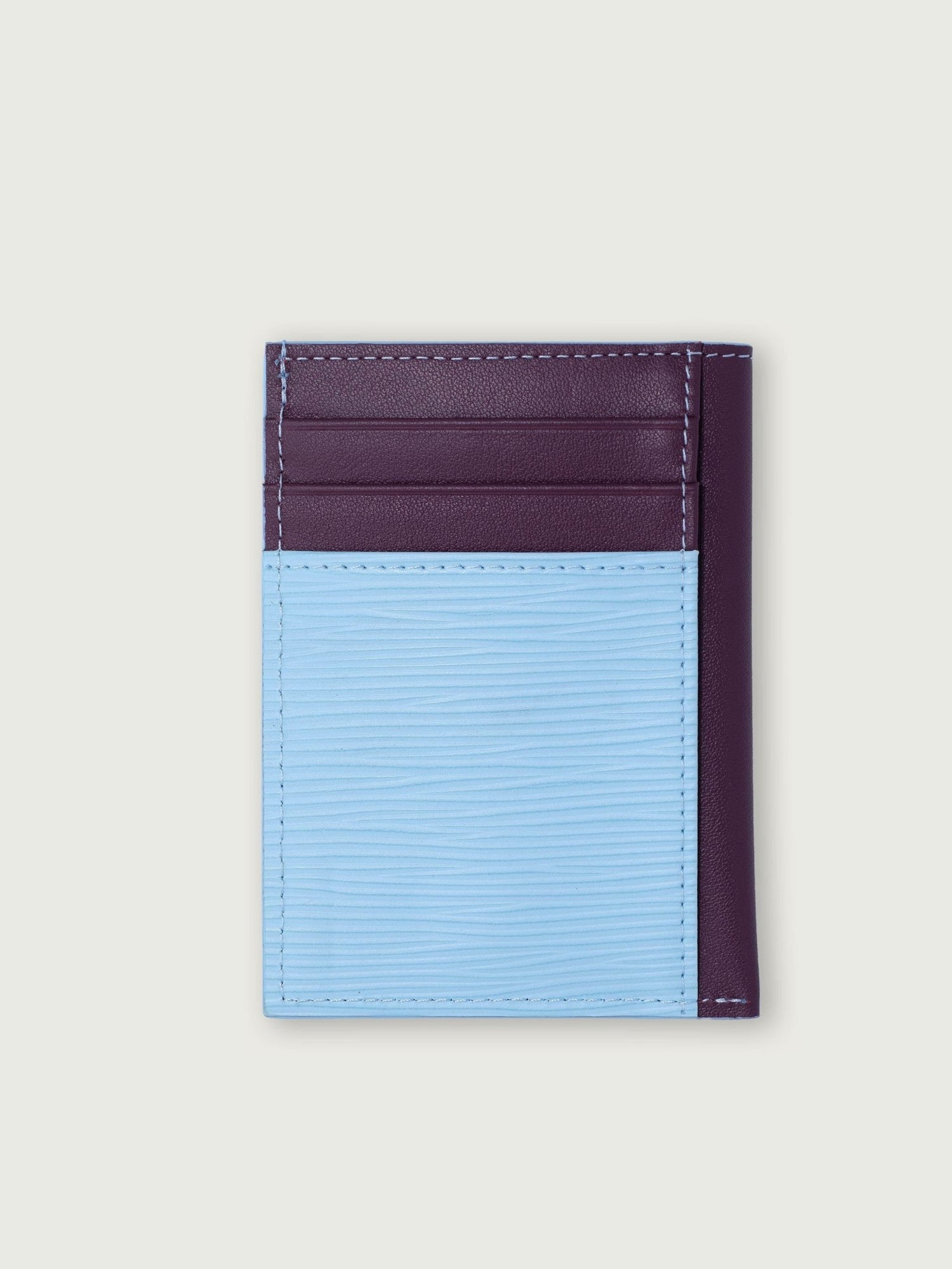 TARJETERO VERTICICAL DE CUERO BORGOÑA PARA 8 TARJETAS - Di Conza