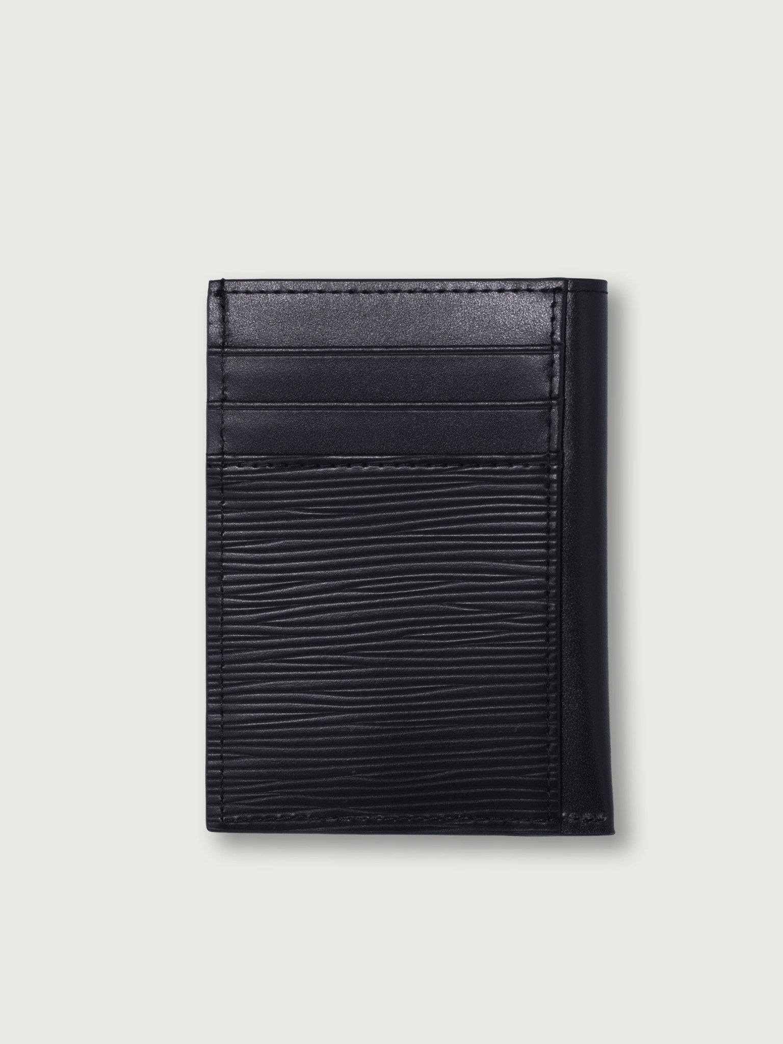 TARJETERO VERTICICAL DE CUERO NEGRO PARA 8 TARJETAS - Di Conza